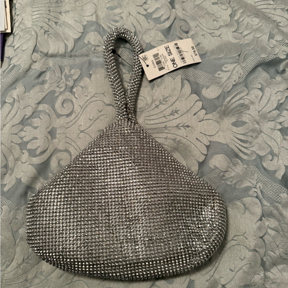 INC International Concepts Silver Rhinestone Clutch